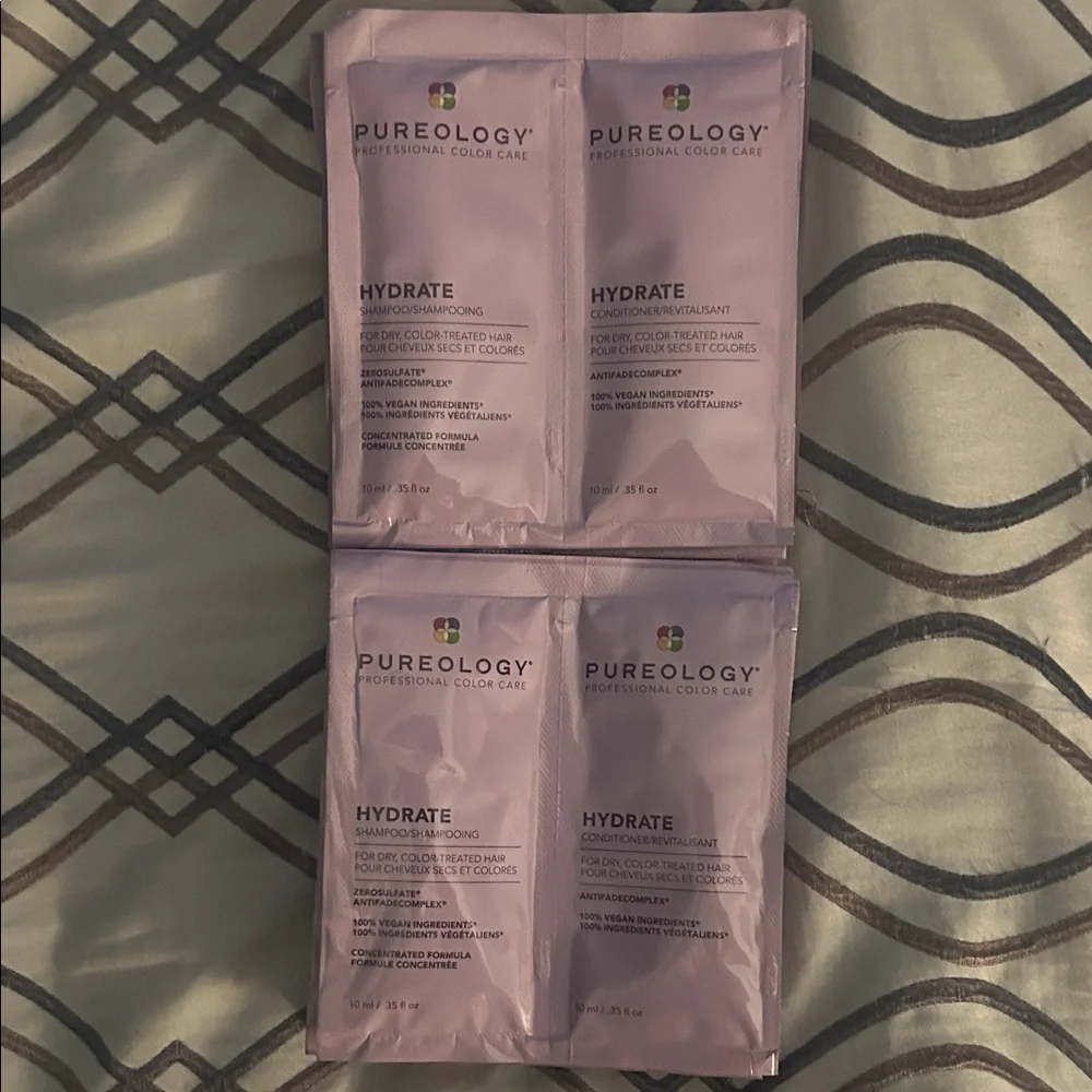 x10 Pureology Hydrate Shampoo & Conditioner Packets (10 sets) - Picture 1 of 11